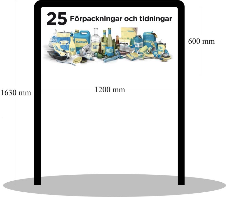 Informationsskylt i båge utan armatur 1200x2050mm  - I-1200X600